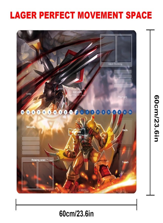 sabermaster DTCG playmat 2 Player playmat Duel Mat Gaming Competition Pad Mat Card Binder Deck 60 * 60CM 23.6x23.6in - Image 2